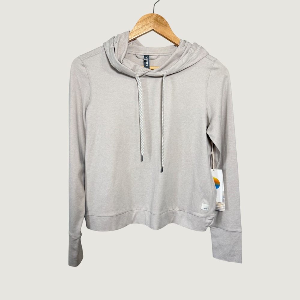 Vuori Halo‎ Essential Hoodie Womens XS Heather Grey Performance Pullover VW226 - Picture 3 of 7